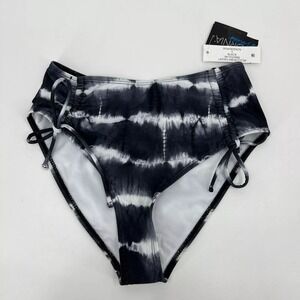California Waves Bikini Bottom Women's S Black Tie Dye Swimwear Beach Pool‎ New